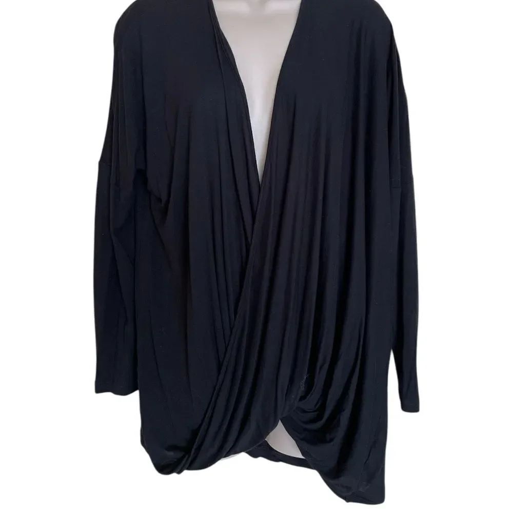 CAbi Elegant Black Blouse sheer super soft size XS oversized